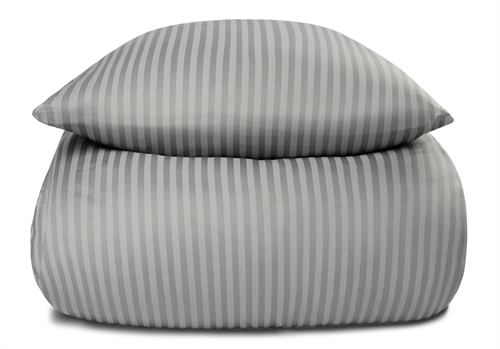 Billede af Sengetøj dobbeltdyne 200x200 cm - Lysegråt sengetøj i 100% Bomuldssatin - Borg Living sengelinned
